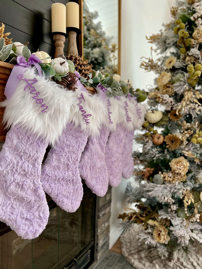 Lavender Light Purple Christmas Stocking - Personalized