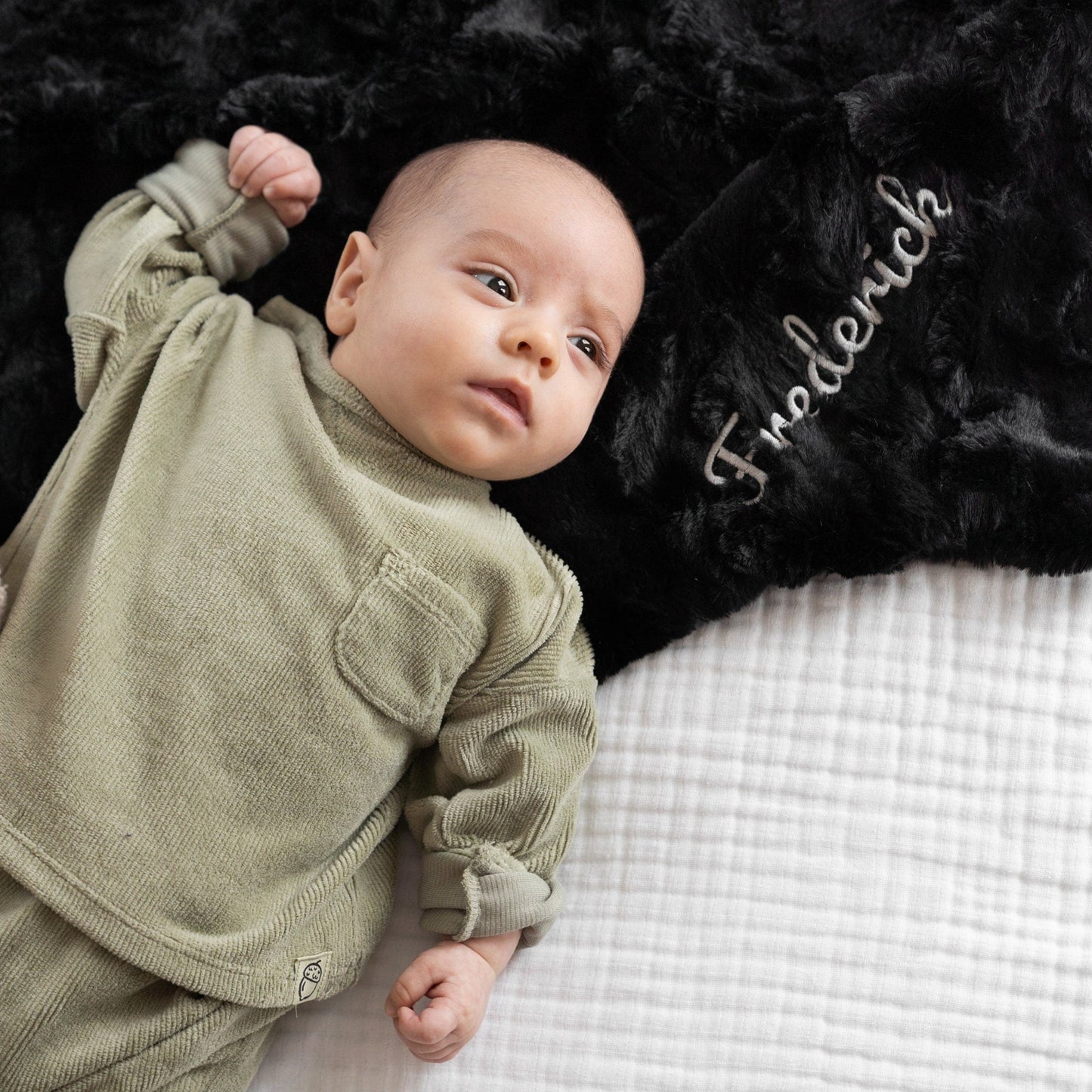 Black Glacier Minky Baby Blanket - Personalized