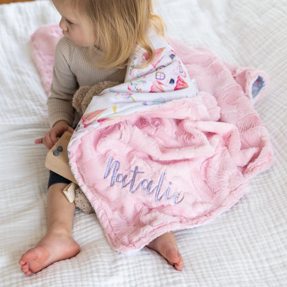 Fairytale Blush Minky Baby Blanket - Personalized