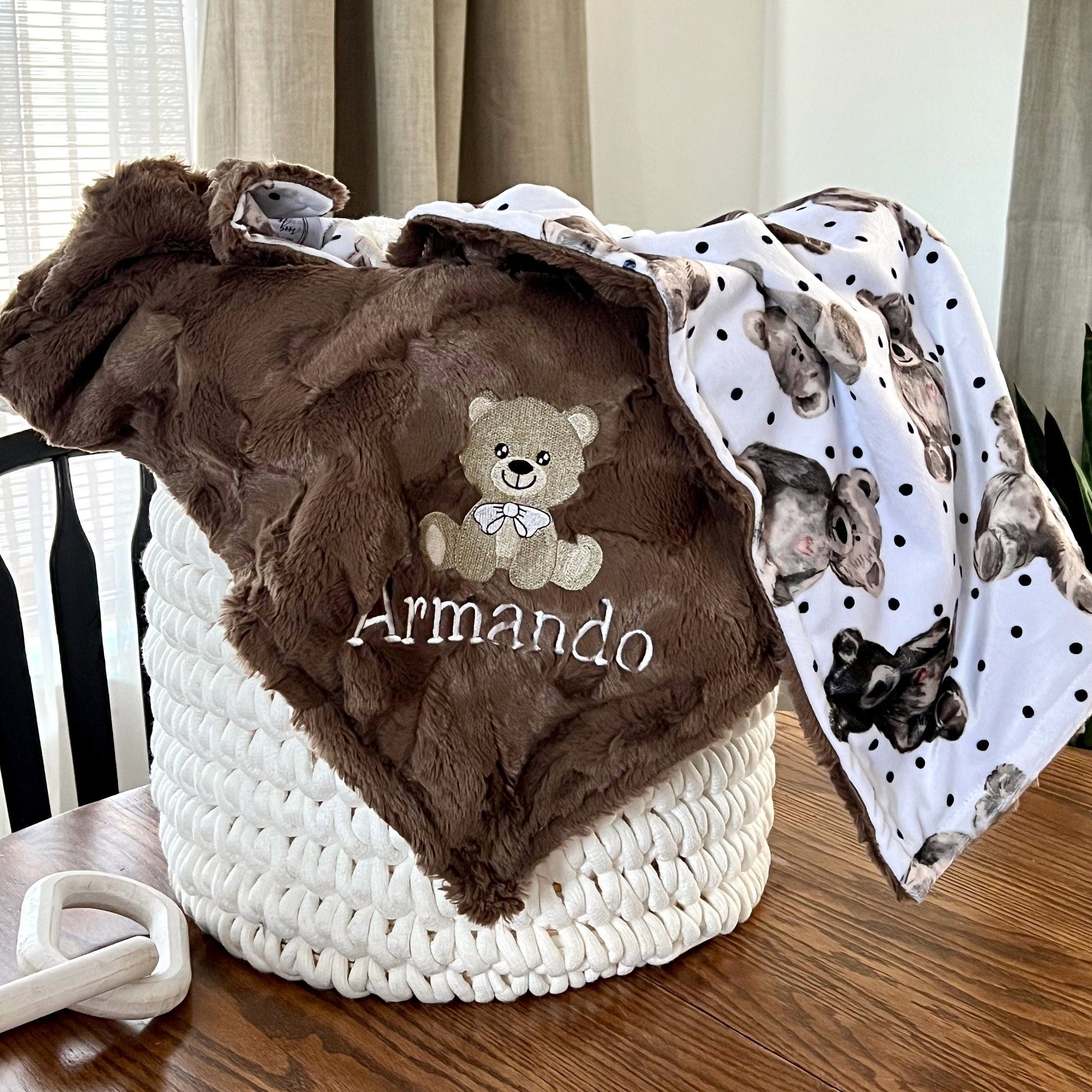 Personalized baby bear store blanket